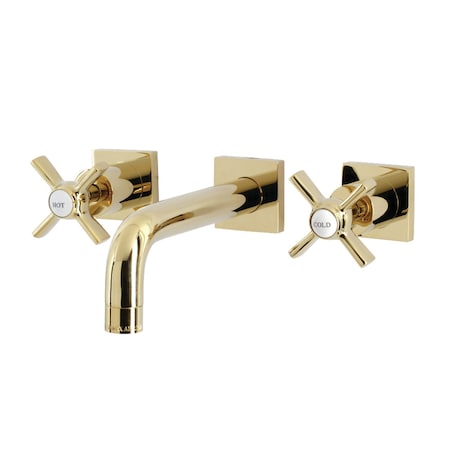 Kingston Brass KS6122ZX Two-Handle Wall Mount Bathroom Faucet, Polished Brass KS6122ZX